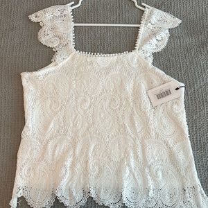 Beautiful White Lace Top - Size M
